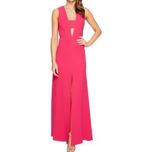 Jill Stuart Pink Crepe Cut Out Formal Gown Sz 0